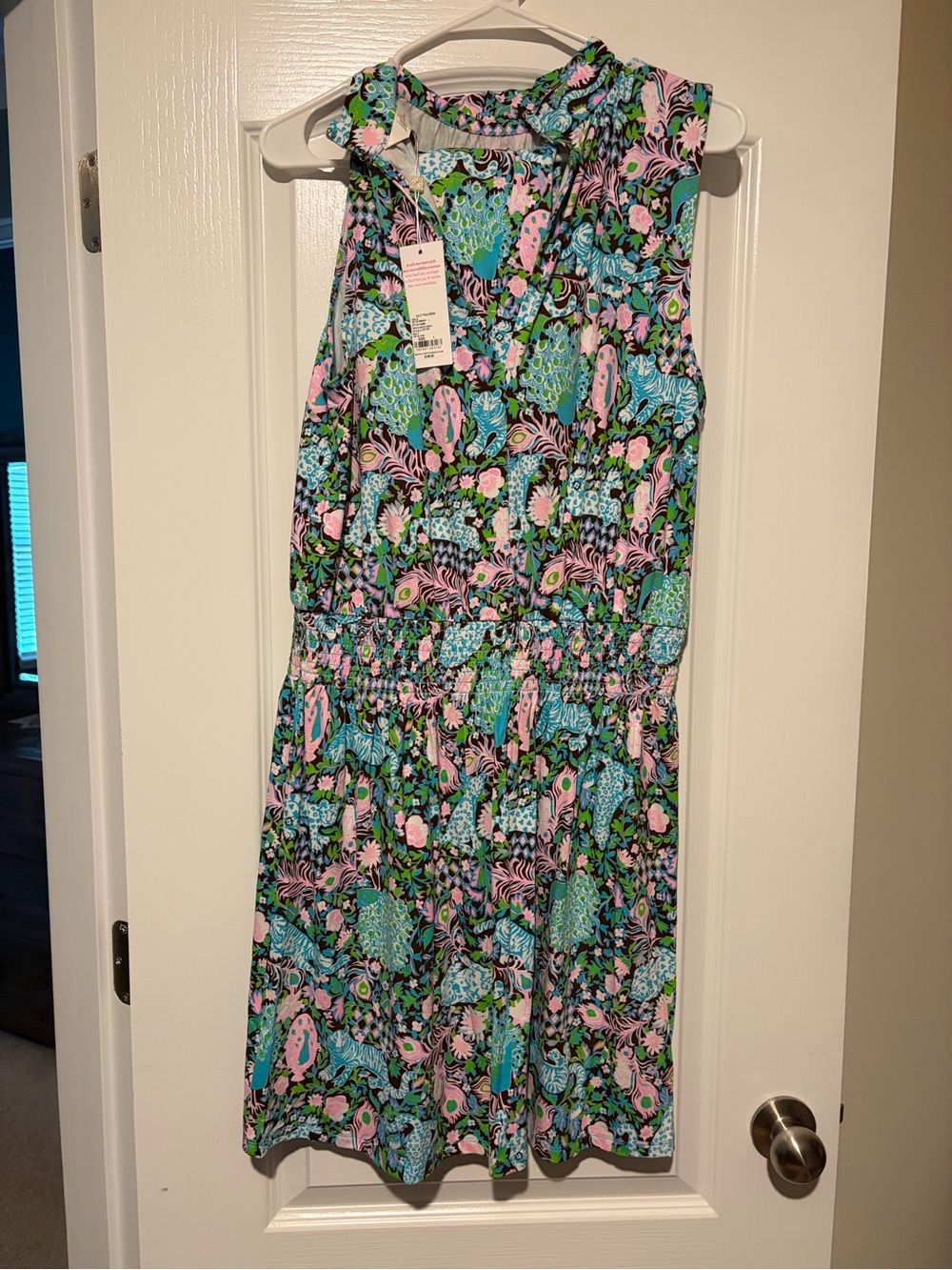 Lilly Pulitzer Sleeveless High Neck Dress - Pink, Teal & Green